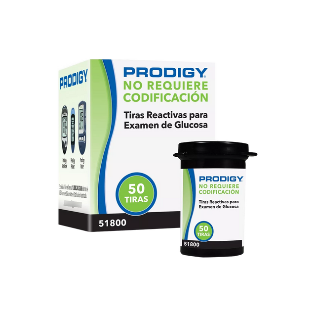 50 Tiras / Cintas Reactivas de Glucosa - Prodigy